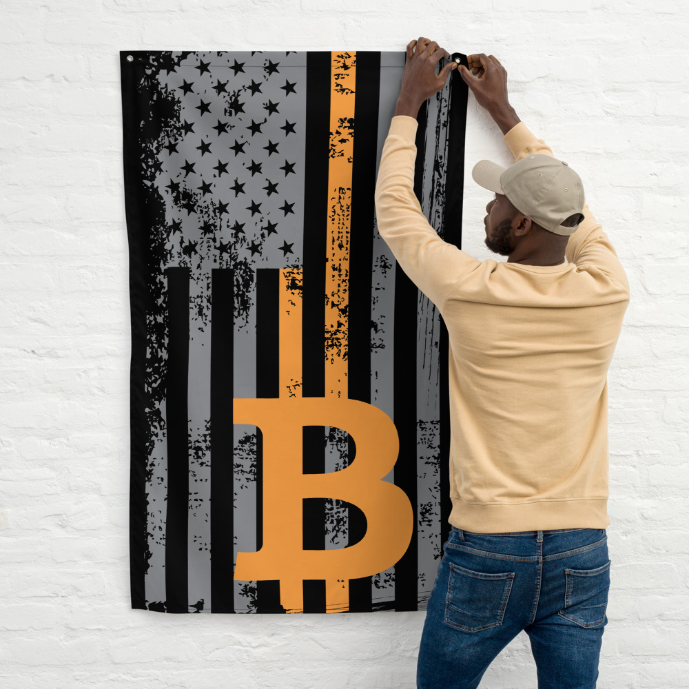 Bitcoin USA Canvas Flag, Wall Art