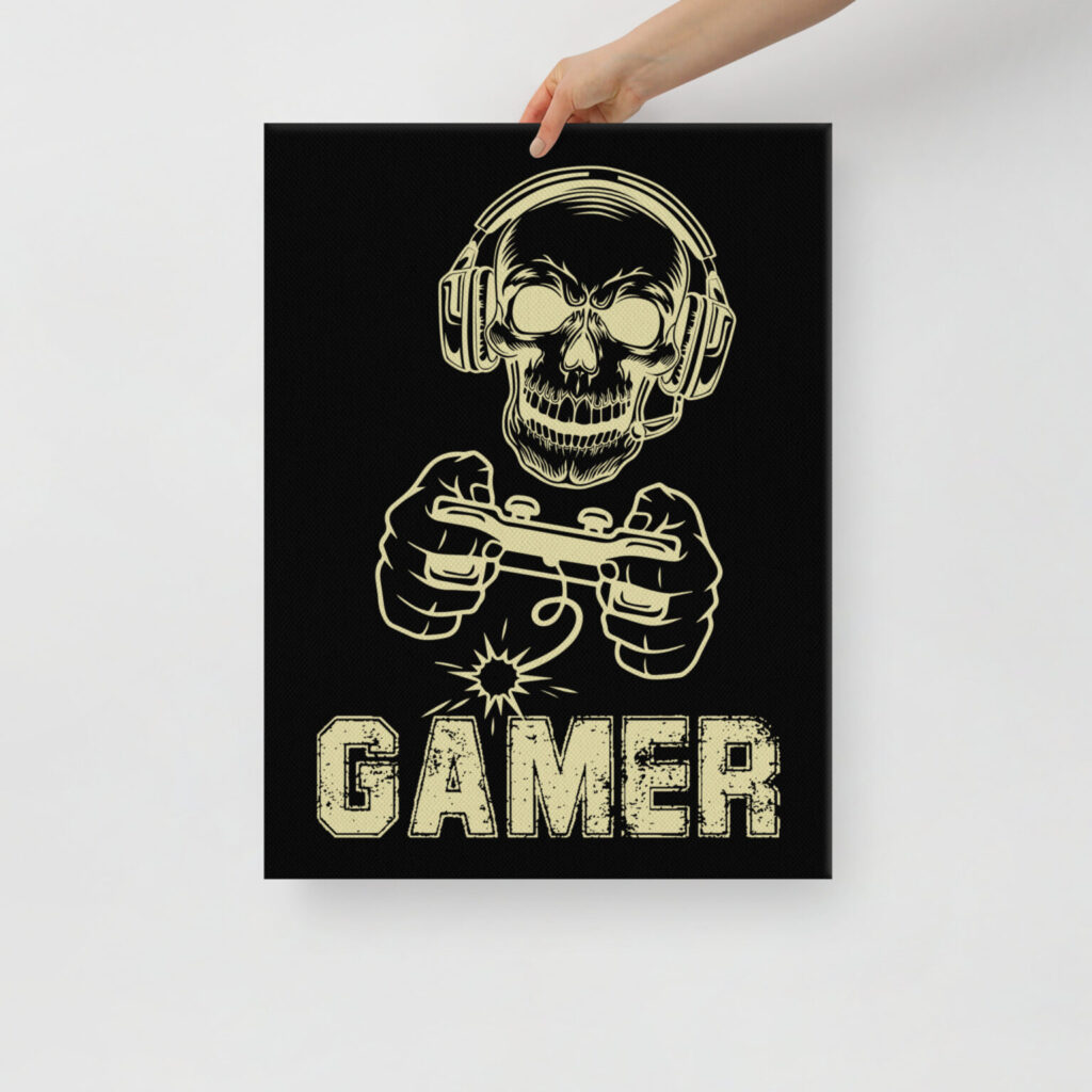 Gamer Wall Art, 18×24 Inch Canvas Print Poster