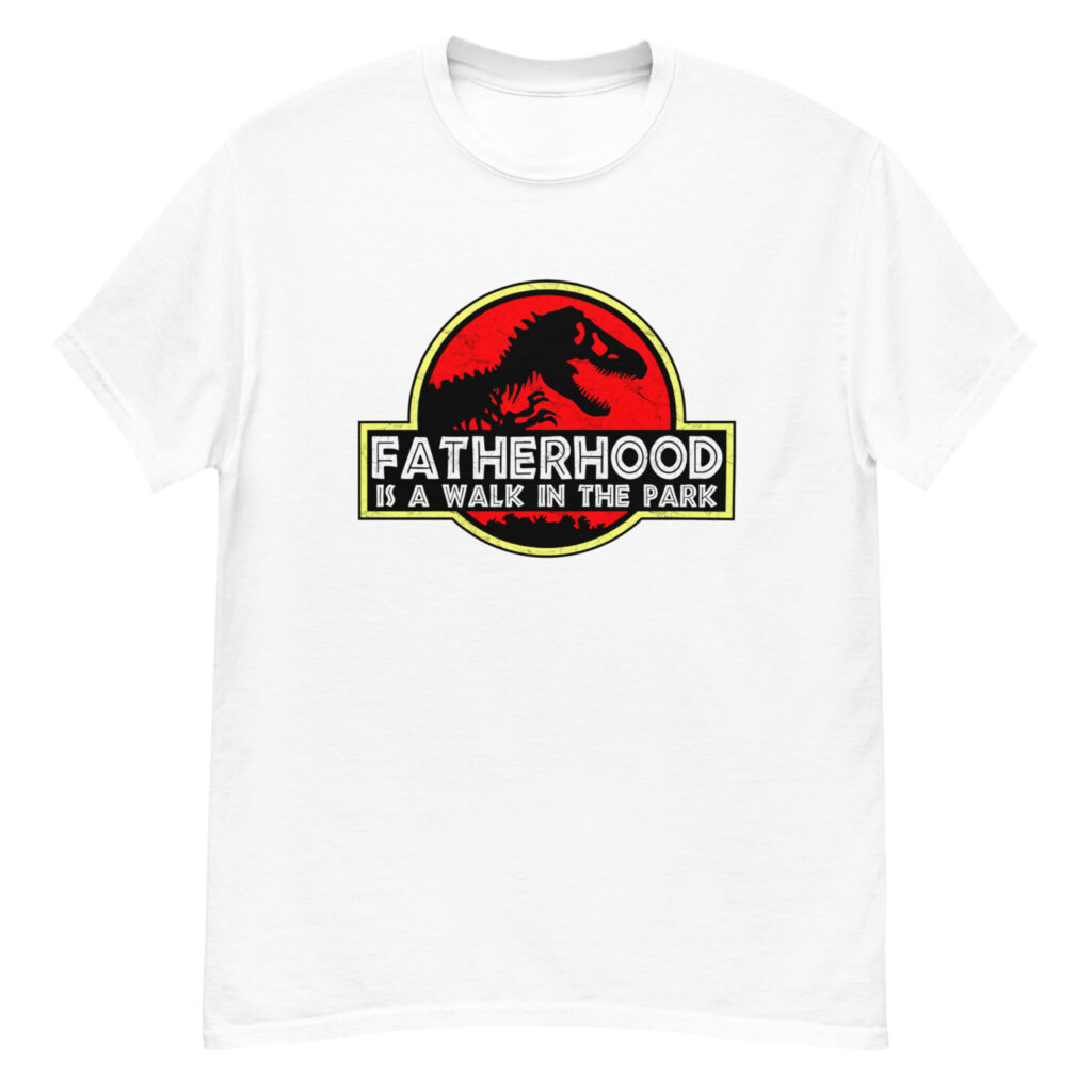 Fatherhood Is A Walk In The Park, White Cotton Tee