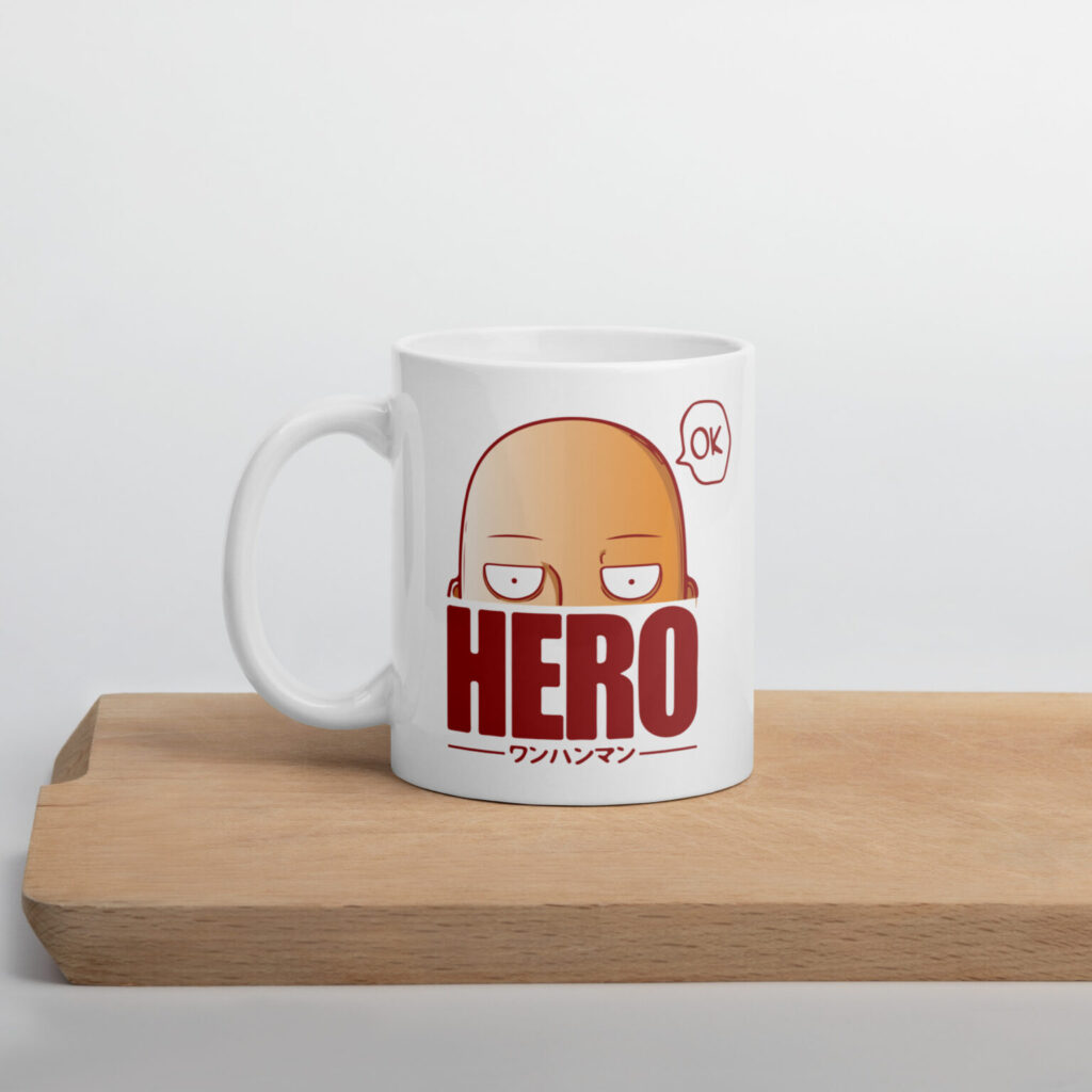 One Punch Man Hero, White 11oz Coffee Mug