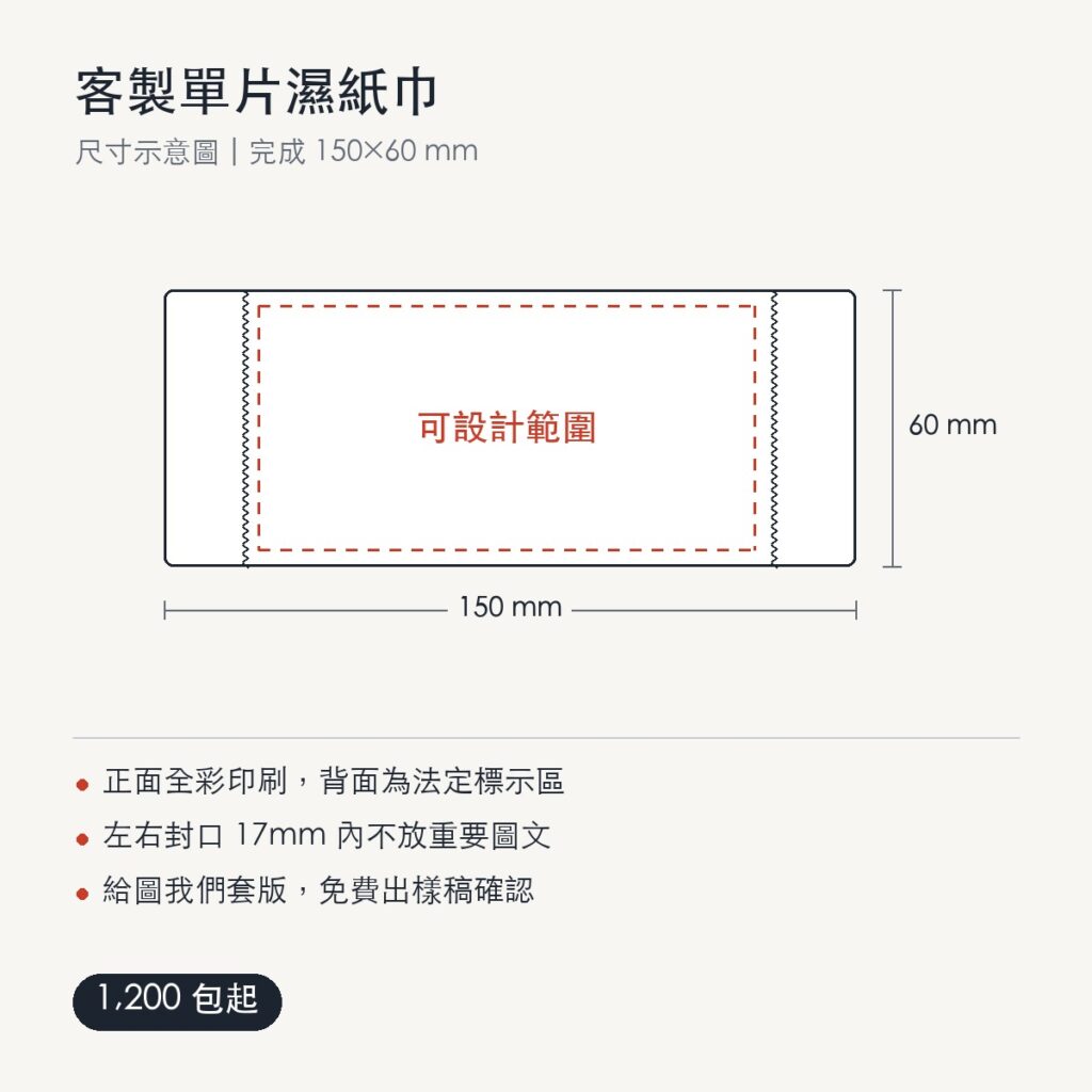 客製單片濕紙巾
